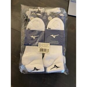 MIizuno DryLite Training Mid Socks 18 Pair (6-3 Packs) 12 White/6 Black New! XL